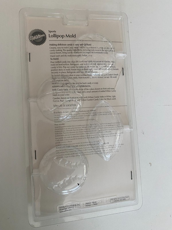 Wilton Lollipop Mold Clear Plastic Sports Soccer Volleyball Football Basketball gallery