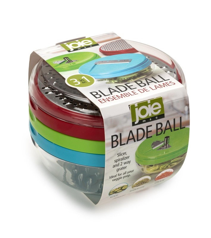 3 in 1 Prep Blade Ball to Slice, Spiralize, and Grate Veggies, Stainless Stee…