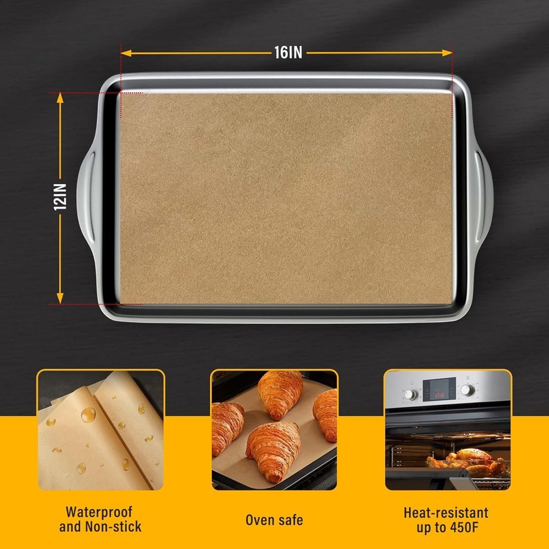 Parchment Paper Sheets for Baking 12-16 IN Precut Non-Sti gallery