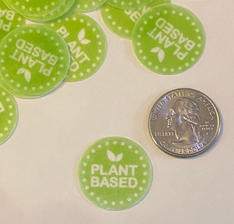 set of 50 "plant based" food/ baked goods labels, edible images, wafer paper gallery