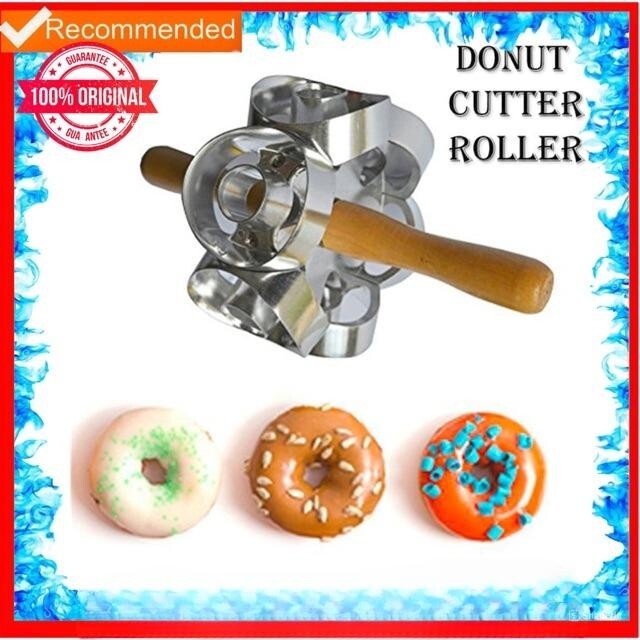 Rotary Donut Cutter Roller-6 Stainless Steel Donut Cookie cutter Mold Doughnut