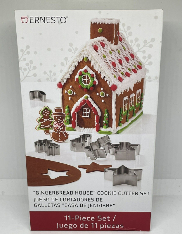 New Ernesto Gingerbread House Christmas Cookie Cutter – 11 piece Set New in Box