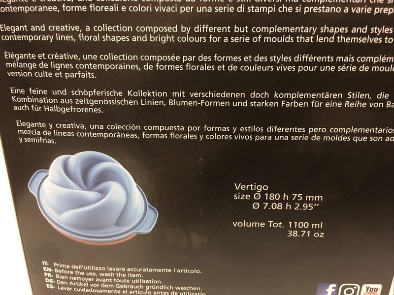 SILIKOMART CAKE VERTIGO 7.08 H 2.95" NEW IN PACKAGE MADE IN ITALY gallery