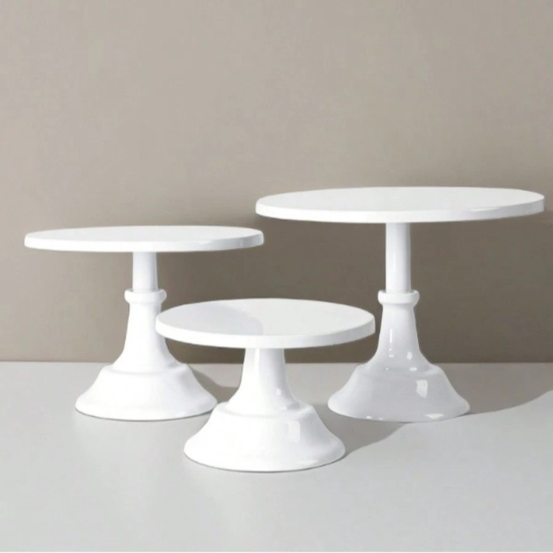 3pc White Iron Cake Stands Dessert Display Trays for Wedding Birthday Party