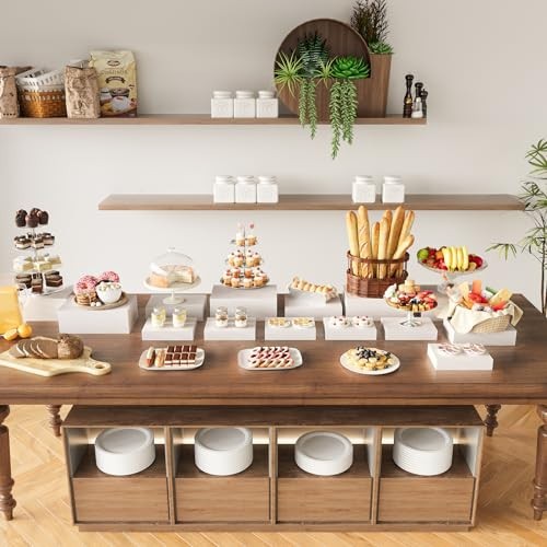 Buffet Risers for Catering - White Acrylic Display Stands for Desserts & Collect gallery