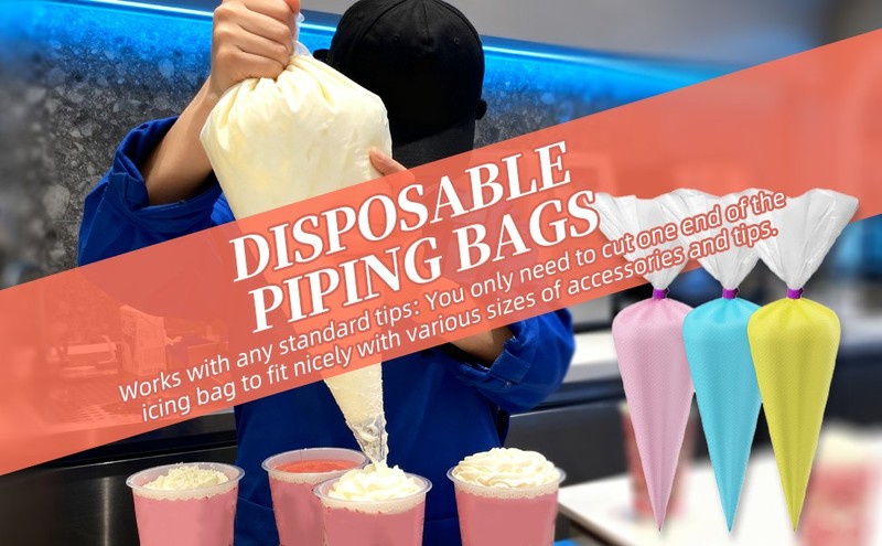 24 Inch Extra Large Piping Bags Disposable,50 Pack Thick Pastry Bags with 6 Bag gallery
