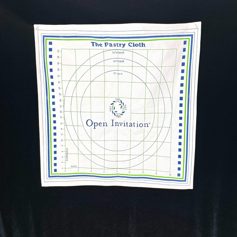 Open Invitation The Pastry Cloth Pie Crust Tart Rolling Liner 100% Cotton EUC