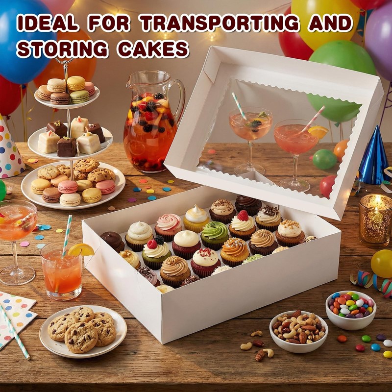10 Pack Cupcake Boxes with Window and Inserts, 24 Pcs Mini Cupcakes Container... gallery