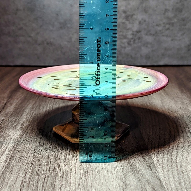 Anthropologie Guilded Mini Cake Stand Pedestal or Cupcake Plate Holder 5.5" x 2" gallery