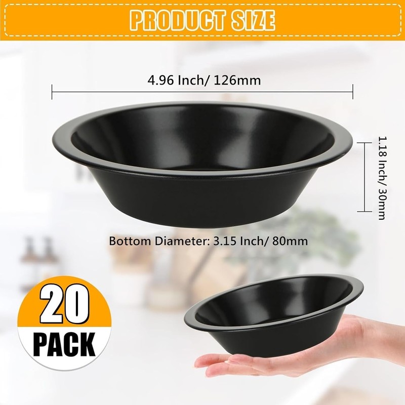 20 PACK Mini Pie Pans 5 Inch Reusable Small Pie Pans Nonstick Small Pie Tins ... gallery