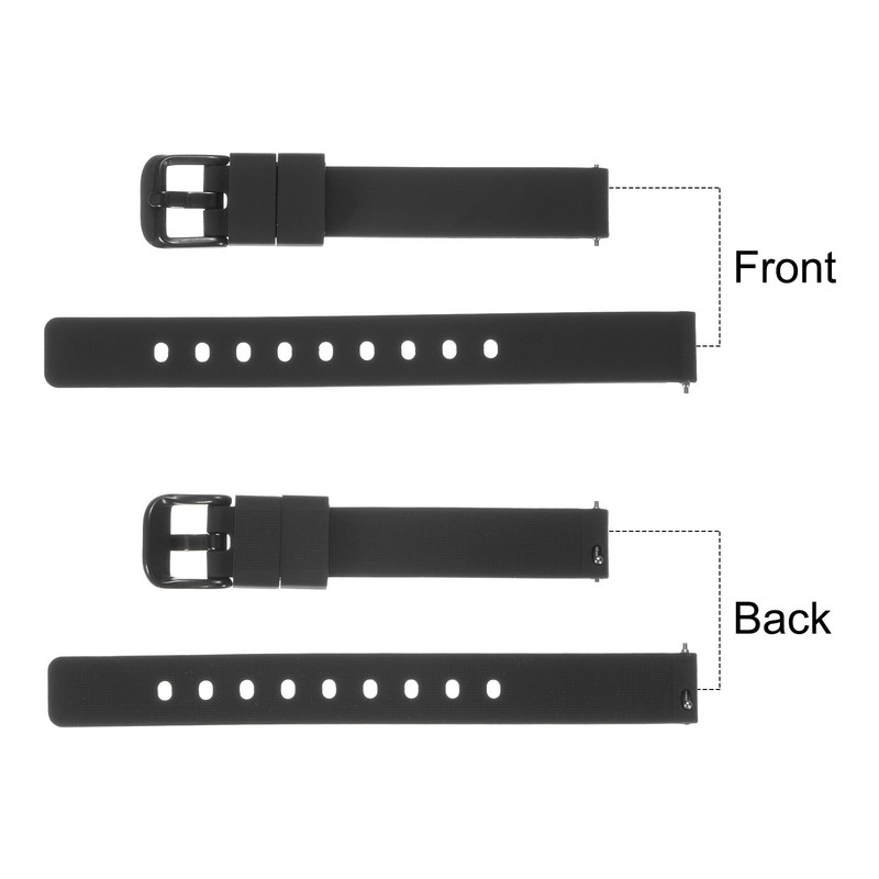 16mm Silicone Watch Strap with Quick Release and Black Buckle gallery