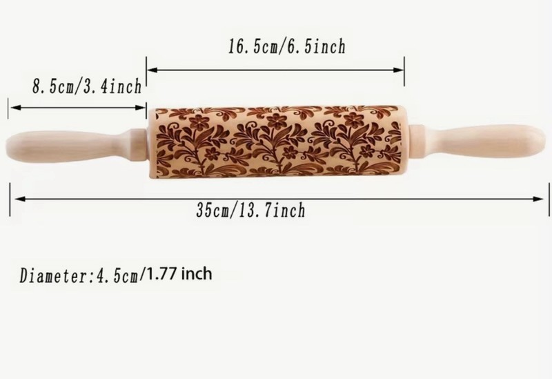 Wooden Rolling Pin for Baking French Tapered Pin for Dough Rolling gallery