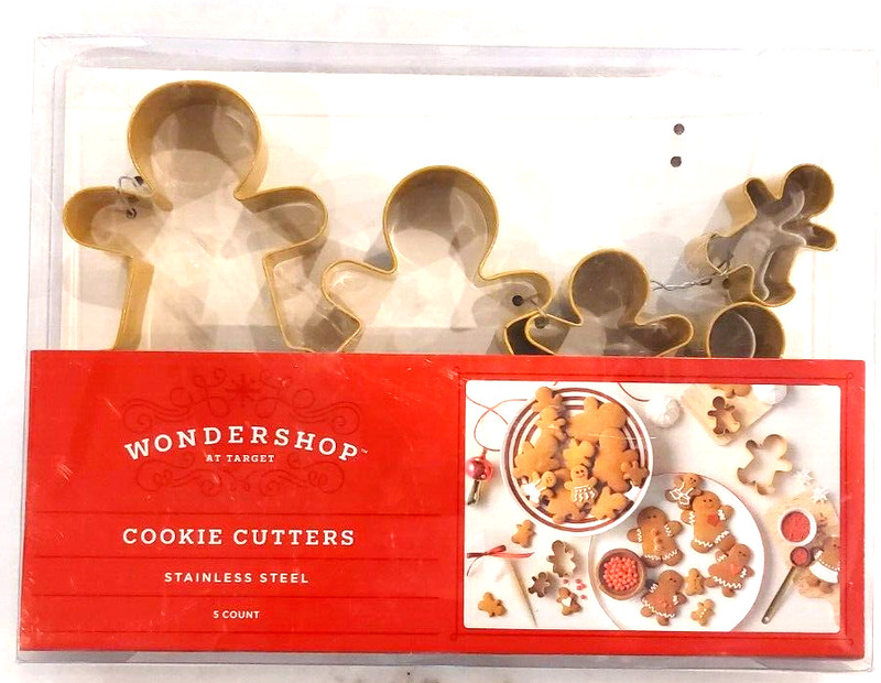 THRESHOLD 5 Piece Stainless Steel Cookie Cutter Set GINGERBREAD FAMILY