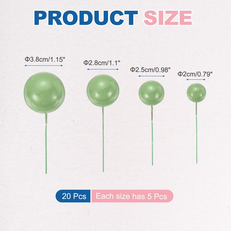 20Pcs Foam Balloons, Cupcake Insert Cake Toppers Cakes Decoration, Matcha Green gallery