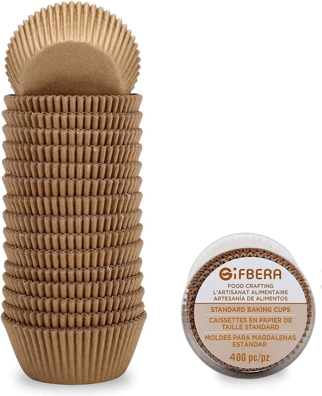 Gifbera Unbleached Parchment Paper Cupcake Liners 400 Counts – Standard