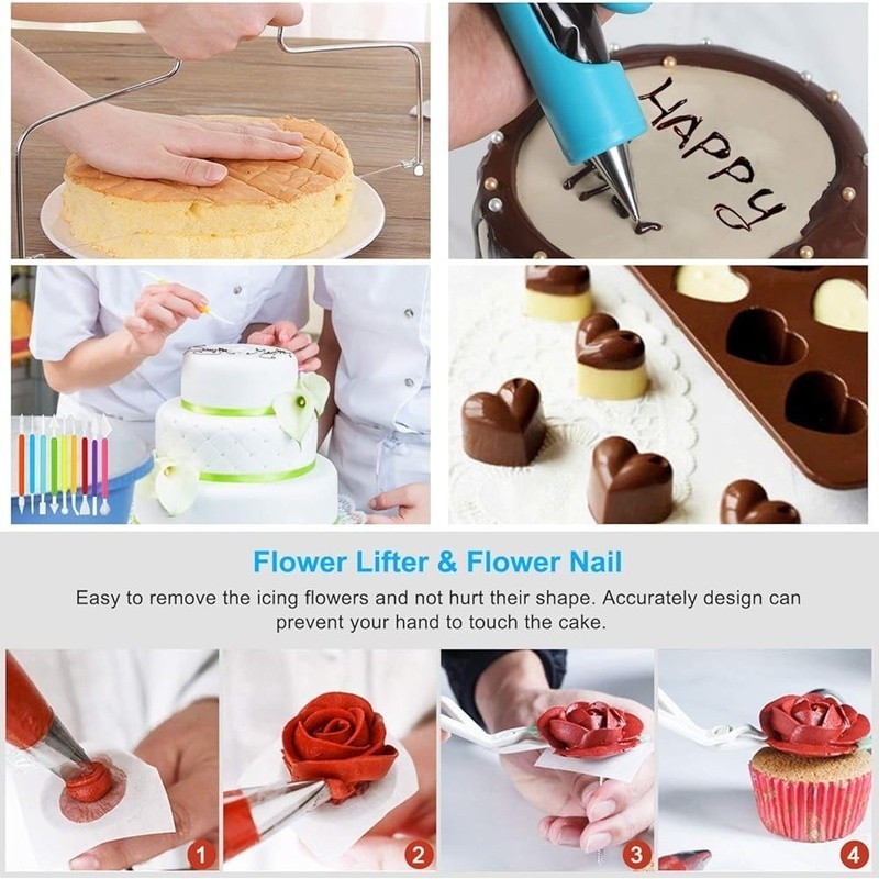 Cake Decorating Supplies 493 PCS Cake Decorating Kit 3 Packs Cake Pans Cupcake gallery