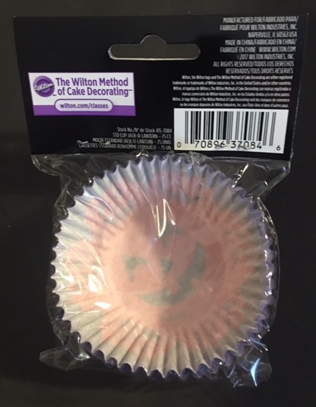 Retired Wilton Cupcake Liners Baking Cups 2" size Jack-O-Lantern 4 pks of 75ct gallery