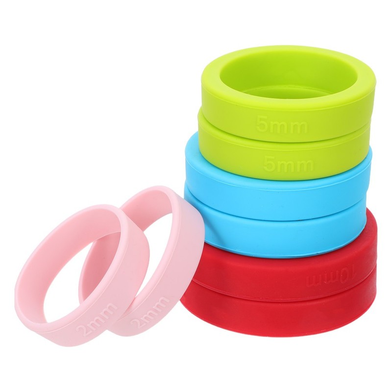 8 Pcs Rolling Pin Silicone Ring Pastry Guide Measuring Bands for Pins gallery