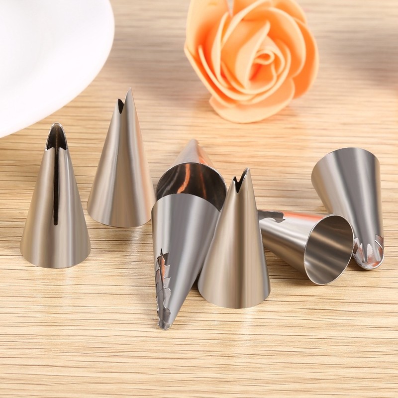7x Stainless Steel DIY Pastry Fondant Cake Icing Piping Nozzles Decorating T NEW gallery