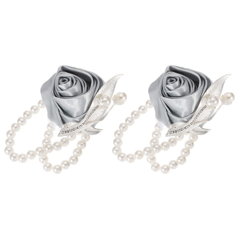 2Pcs for Artificial Flower Bracelet, Light Gray 2.4×2.8 Inches