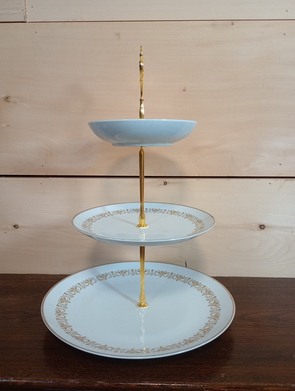 3 Tiered Elegant Cupcake Appetizer Serving Stand China plates and small bowl gallery