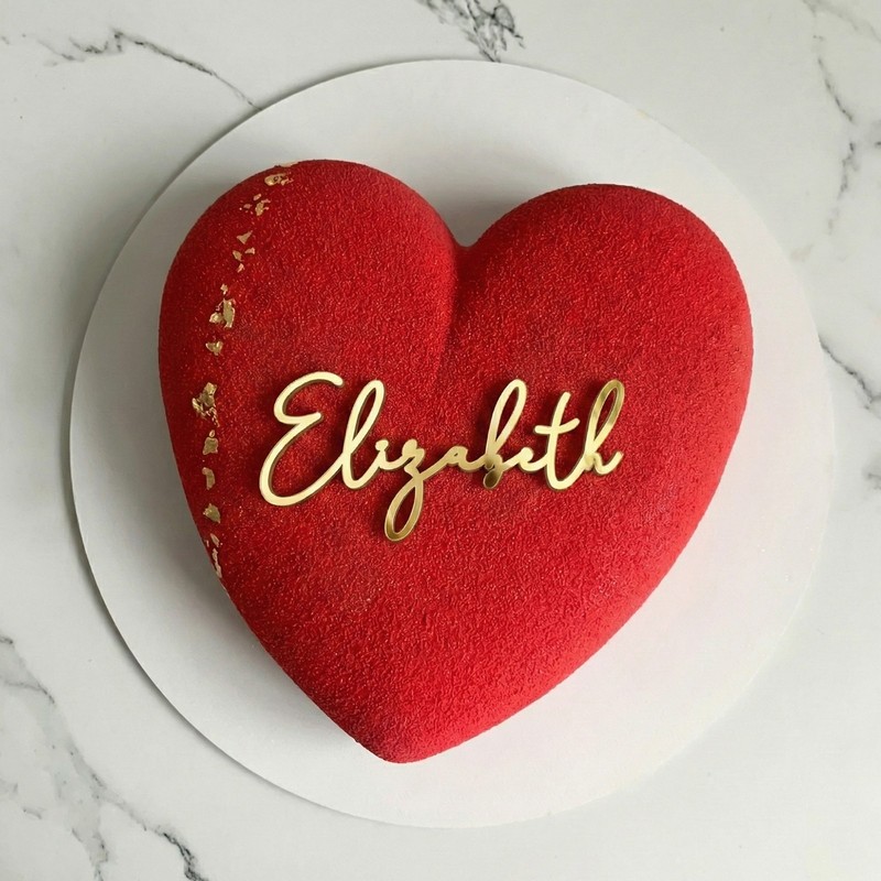 PERSONALISED Acrylic Cake Charm Cake Topper NAME sizes 3″ 4″ 5″ 6″