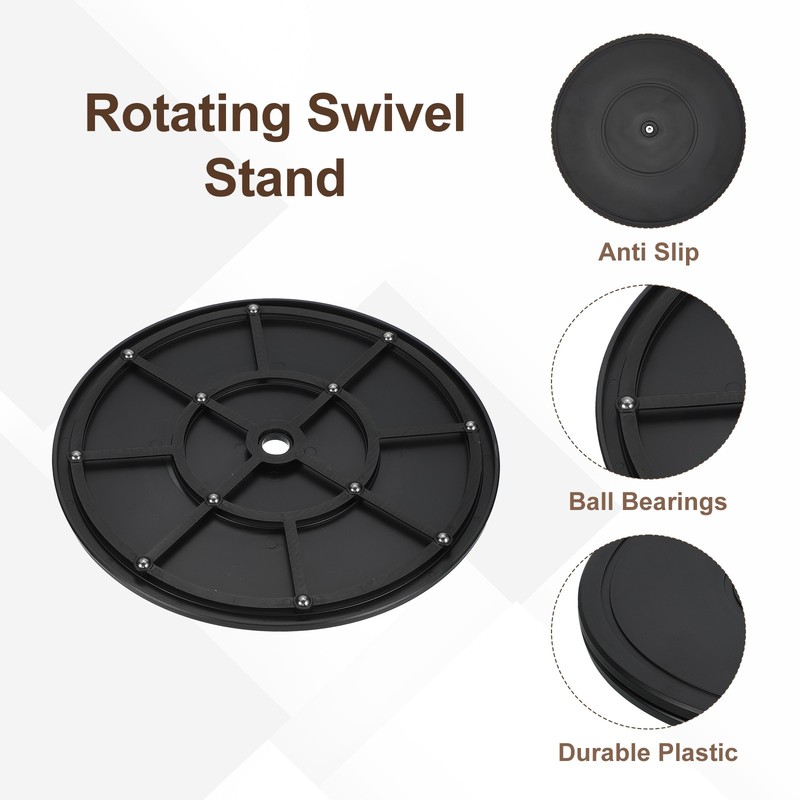2Pcs 12inch Rotating Swivel Stand with Steel Ball Bearings for TV, Black gallery