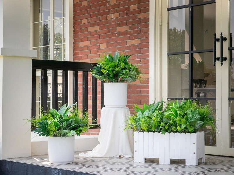 Green Moon 18PCS Artificial Plants Outdoor, Faux Greenery Stems Outside gallery