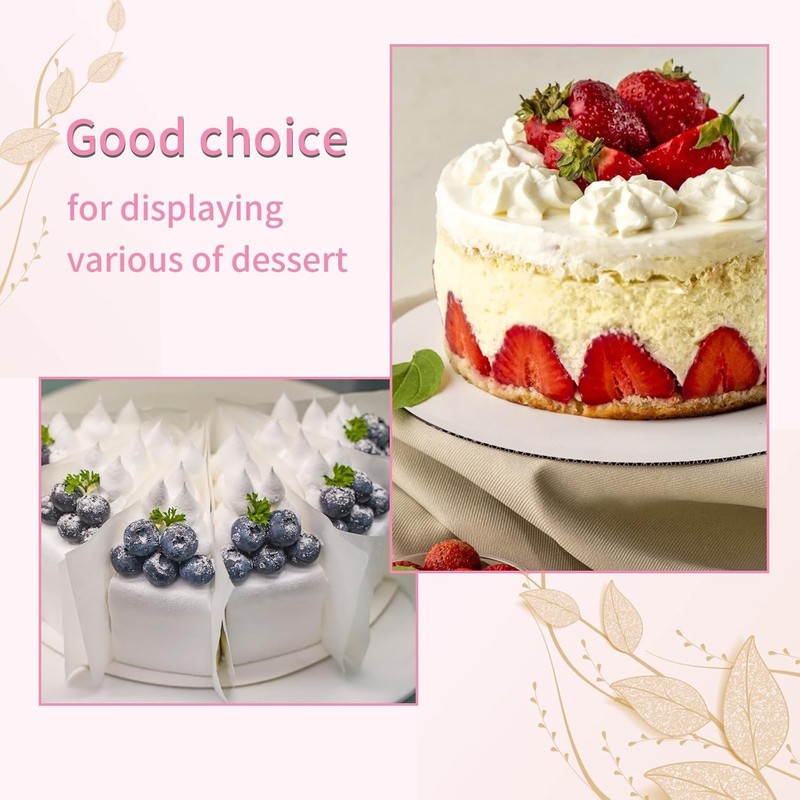 12 Pcs White Cake Boards - 8 inch Round, Food-Graded Cardboard Cake Rounds - ... gallery