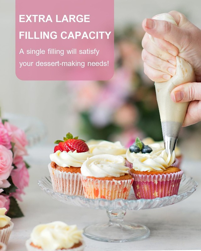 100 Pack 24 Inch Extra Large Piping Bags Disposable Icing Bags for Cakes Cookies gallery