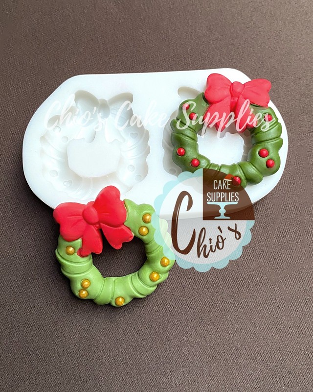 Christmas Wreath and Sleigh with a Christmas Tree Silicone Molds