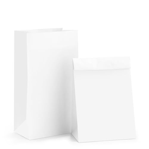 Paper Lunch Bags 4lb 100Pcs Kraft Snack Bags Bulk, for Craft, Lunch, White gallery