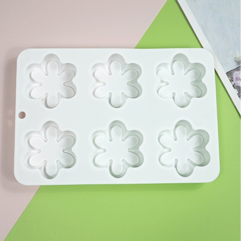 6-cavity Six Petals Flower Silicone Mold for DIY Mousse Cake Jelly Puddings gallery