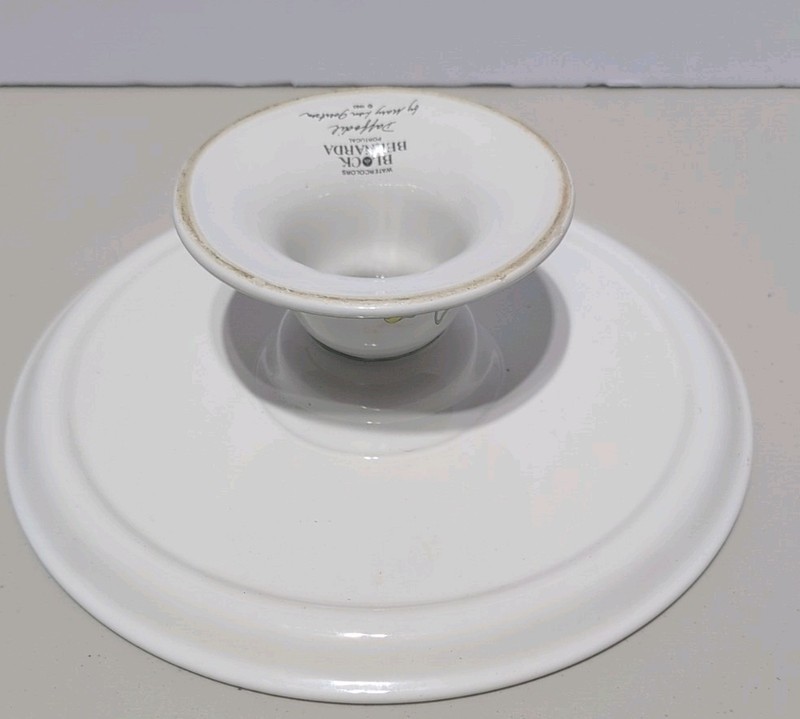 Block Betnarda Daffodil 1983 Mary Lou GOERTZEN 12.5 " PEDESTAL FOODED Cake Stand gallery