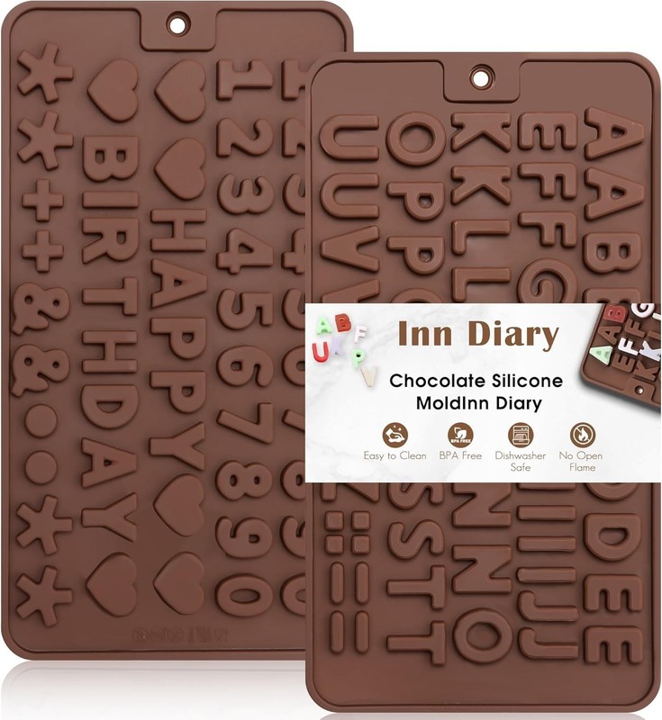 Silicone Letter Mold and Number Chocolate Molds with Happy Birthday Cake Deco... gallery
