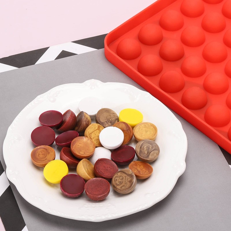 2 Pcs Small Silicone Molds, 140 Cavity Semi Sphere Molds for Chocolate, Bakin... gallery