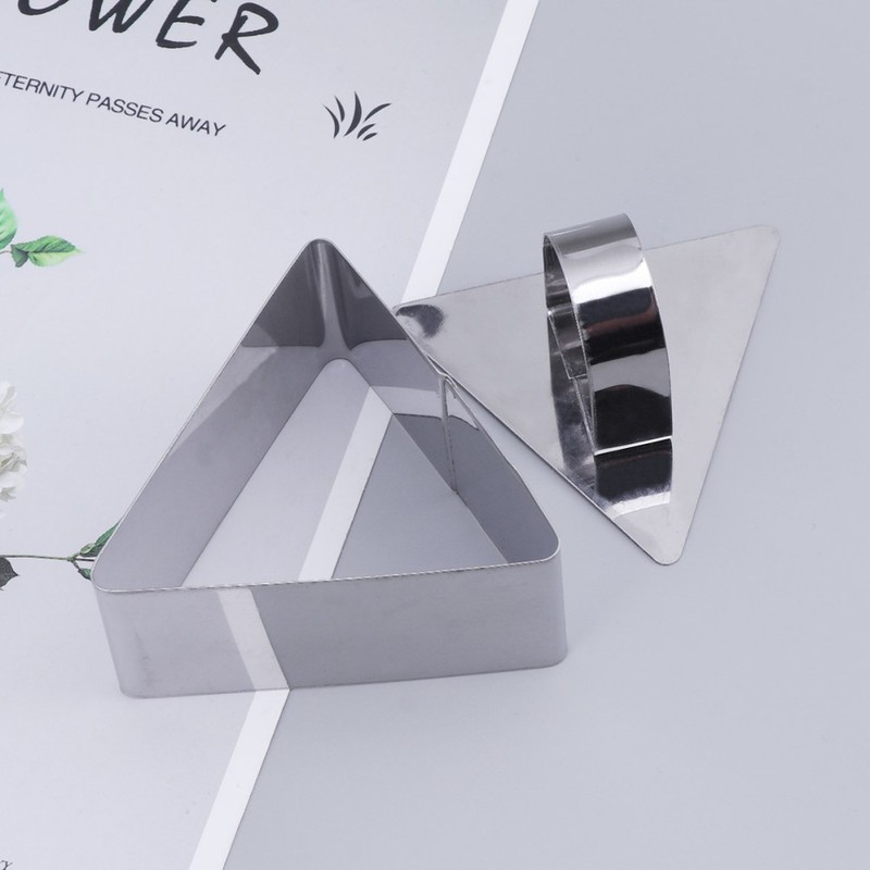 2 Pcs Stainless Steel Triangle Mousse Cutter Cake Mold for Home Baking gallery