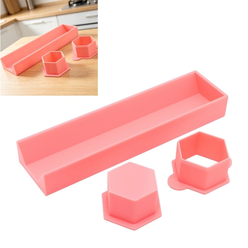 Creative Cake Cookie Cutter Molds Tray Set Hexagon Shape for Home Baking Tool gallery