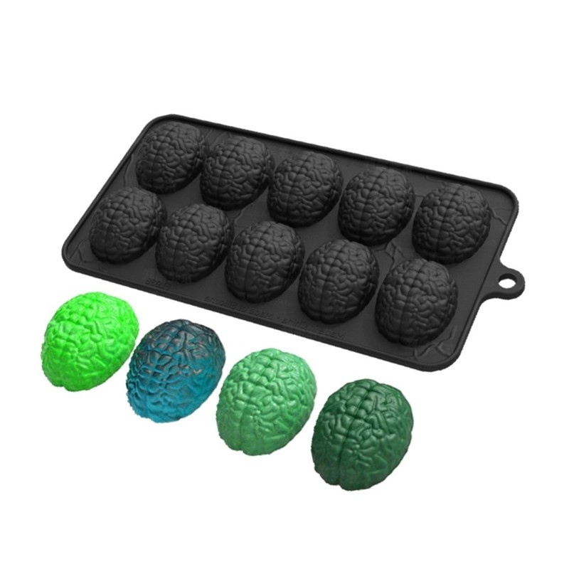10 Cavity Dishwasher Safe Silicone Brains Mold Baking Class Student Supplies