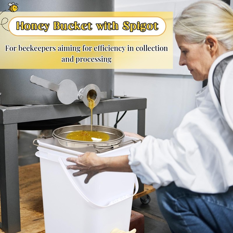 5 Gallon Honey Bucket with Spigot and Stainless Steel Filters Set Honey Extra... gallery