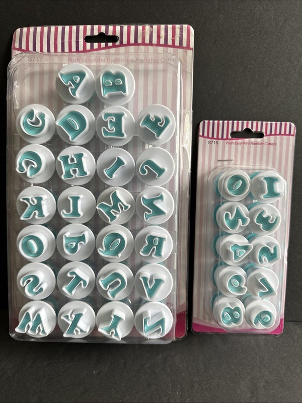 26 Pcs Cookie Stamp Cookie Cutters Letter and Numbers Fondant Cake Biscuit Mold