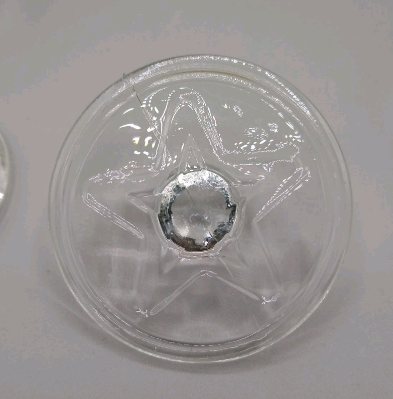 Williams Sonoma glass Cookie Stamps Set Of 4 w/ box Holly, Bell, snowflake, star gallery