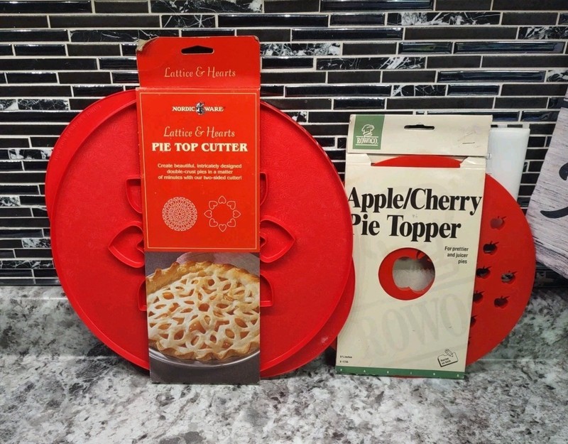 Nordic Ware & Rowoco Pie Top Cutters 3 patterns: Hearts, Lattice, Apples