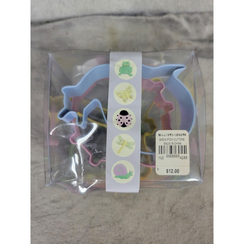 Williams Sonoma Garden Patch Cookie Cutters Set of 5 Frog Butterfly Ladybug gallery