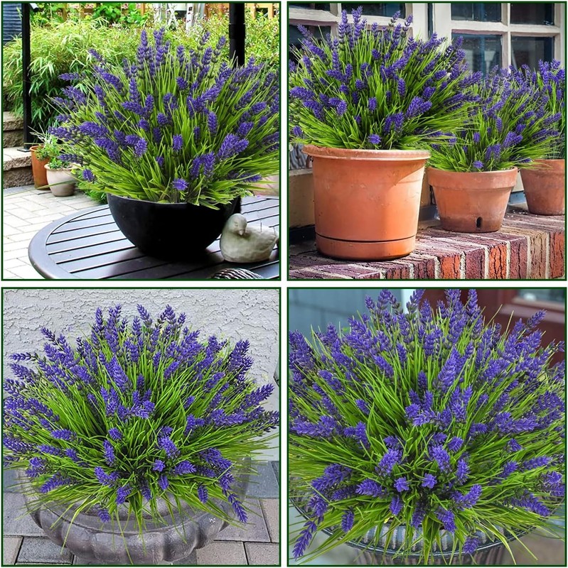 Trytuny Artificial Plants Outdoor 20Pcs Lavender Artificial Flowersfake Plants gallery