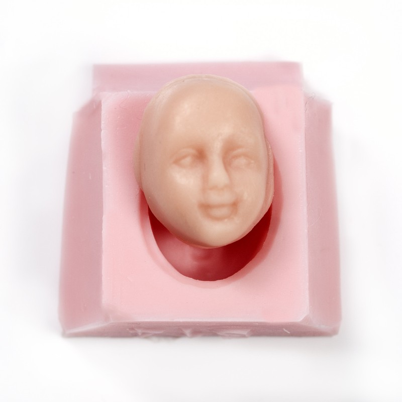 Flexible Silicone Female Doll Face Mold Fondant Chocolate Sculpey Fimo Wax (514)
