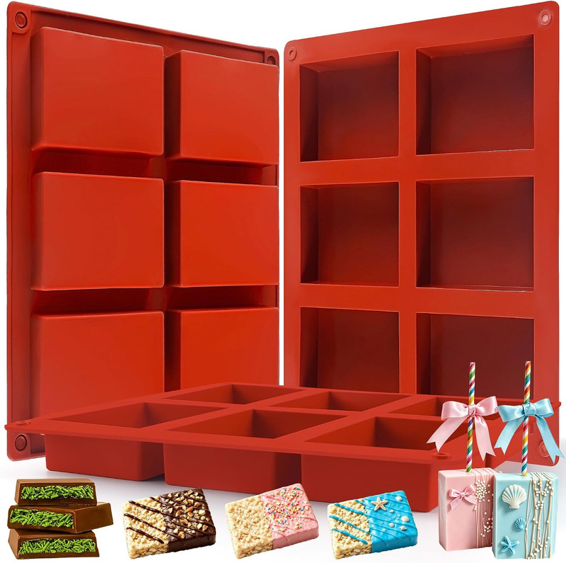 3Pcs Food-Grade Rice Snacks Molds, 6-Cavity Granola Bar Molds Silicone for Gr... gallery