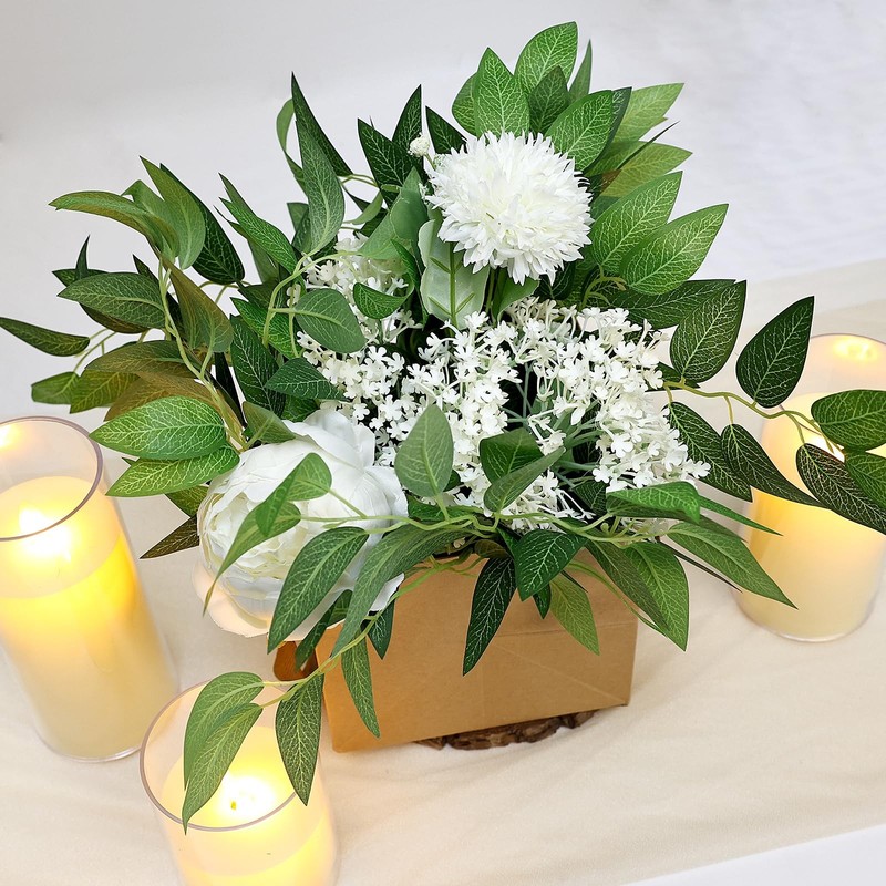DIYDOFUN 48x Artificial Italian Ruscus Greenery Fake Silk 24" Stems gallery