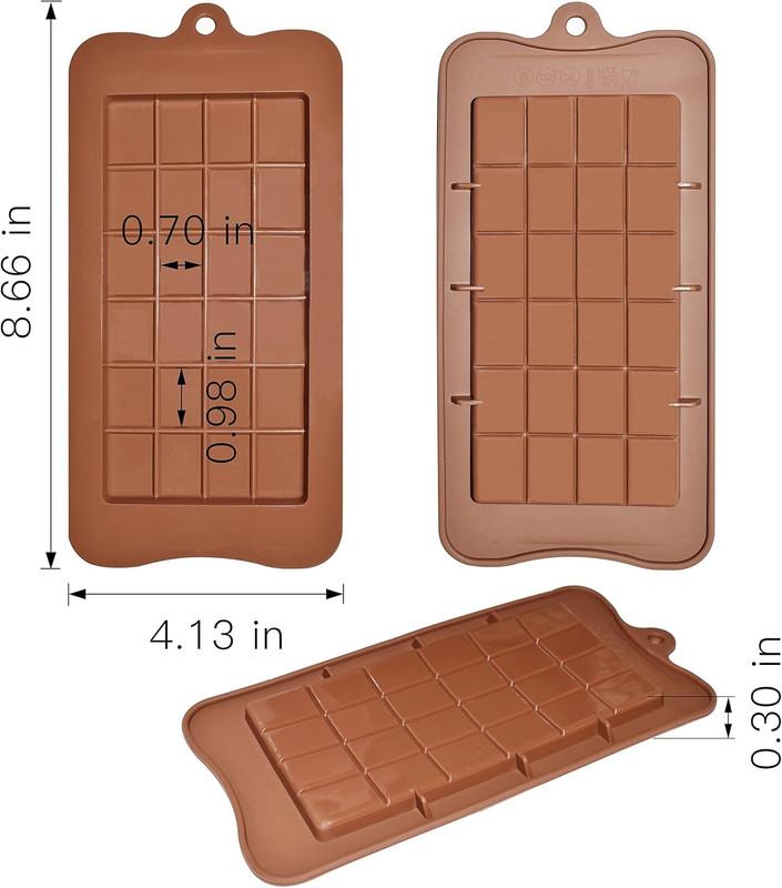 Homedge Break-Apart Chocolate Molds, Set of 4 Packs Food Grade Non-Stick Silicon gallery