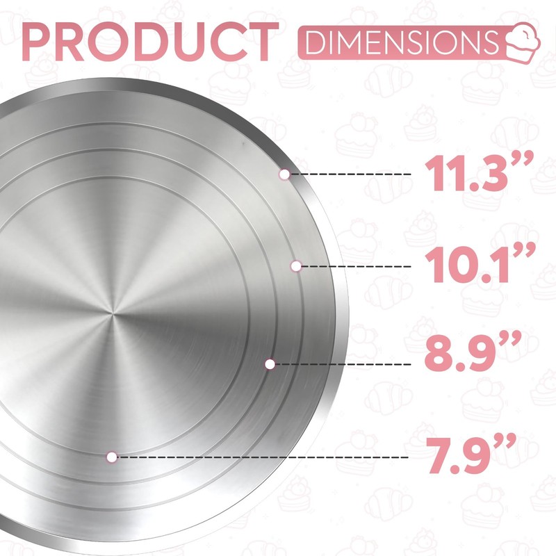 12" Pink Aluminum Alloy Revolving Cake Stand - Perfect for Cake Decorating & Dis gallery